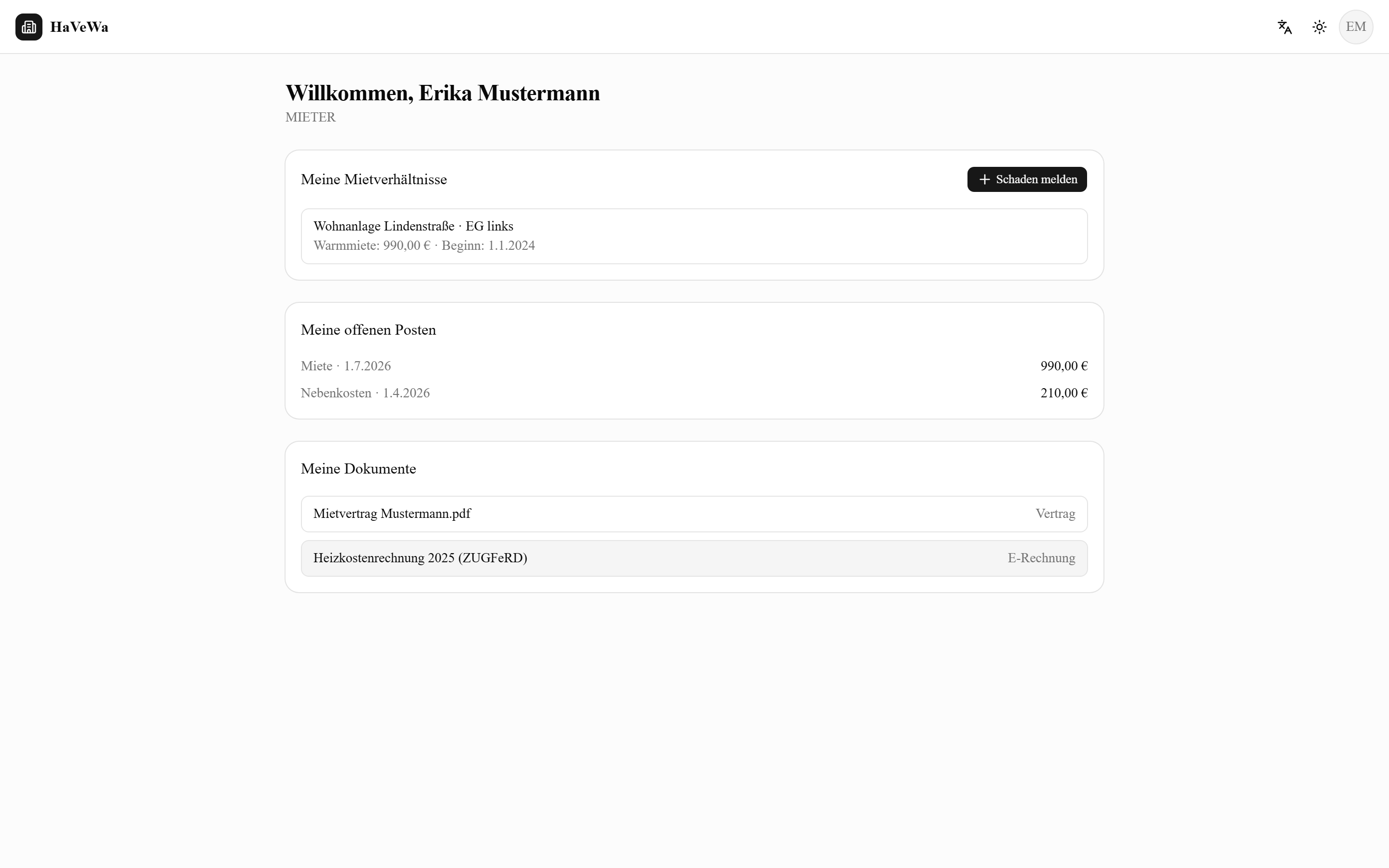 Self-Service-Portal für Mieter und Eigentümer in HaVeWa